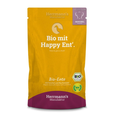 HERRMANN'S Selection Sensitive Dog Bio Ente - bio kaczka z koprem włoskim 150g HERRMANN'S Selection Sensitive Dog Bio Ente - bio kaczka z koprem włoskim 150g