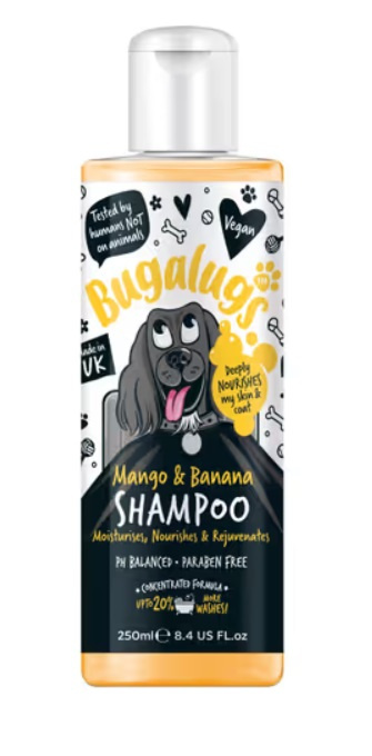 Bugalugs Mango & Banana - odżywczo-regenerujący szampon dla psa, koncentrat 1:10 - 250ml