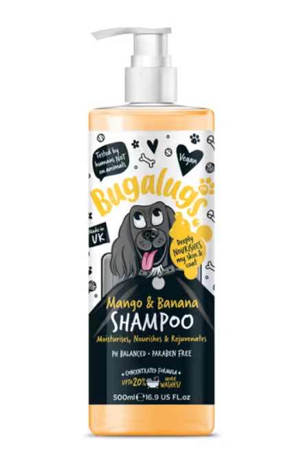 Bugalugs Mango & Banana - odżywczo-regenerujący szampon dla psa, koncentrat 1:10 - 500 ml Bugalugs Mango & Banana - odżywczo-regenerujący szampon dla psa, koncentrat 1:10 - 500 ml