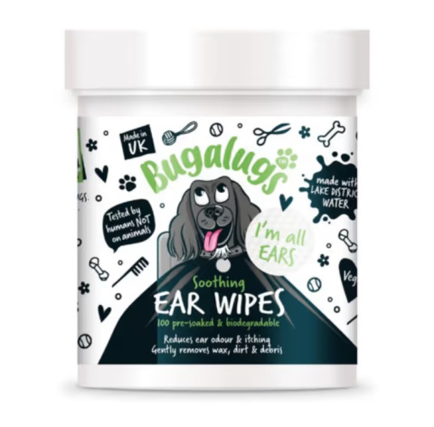 Bugalugs Soothing Ear Wipes 100szt. - biodegradowalne waciki do czyszczenia uszu psa Bugalugs Soothing Ear Wipes 100szt. - biodegradowalne waciki do czyszczenia uszu psa