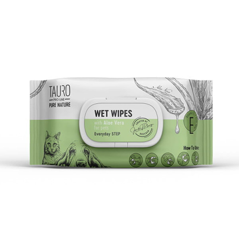 TAURO Naturalne Chusteczki nawilżane dla psa, 40 szt TAURO Naturalne Chusteczki nawilżane dla psa, 40 szt