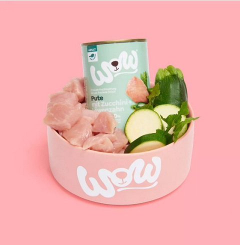 WOW Pute - indyk z cukinią i mniszkiem lekarskim 150g WOW Pute - indyk z cukinią i mniszkiem lekarskim 150g