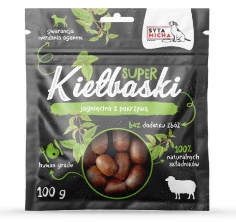 Super kiełbaski dla psa z jagnięciną i pokrzywą 100g Super kiełbaski dla psa z jagnięciną i pokrzywą 100g
