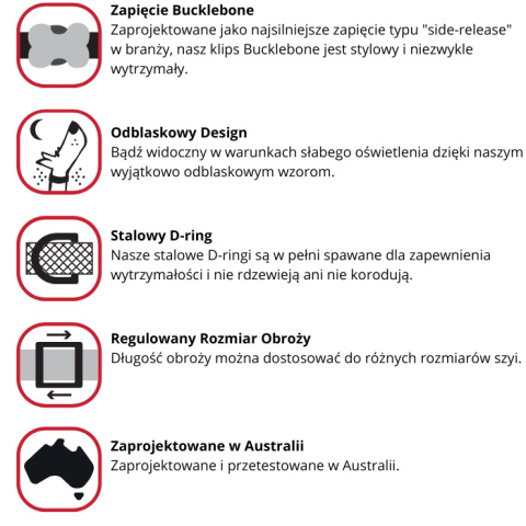 Red Dingo Bucklebone Classic rozmiar L - klasyczna obroża dla psa w kolorze czarnym. Red Dingo Bucklebone Classic rozmiar L - klasyczna obroża dla psa w kolorze czarnym.