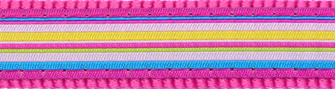 Red Dingo Design Horizontal Stripes Hot Pink rozmiar S - kolorowa obroża dla psa Red Dingo Design Horizontal Stripes Hot Pink rozmiar S - kolorowa obroża dla psa