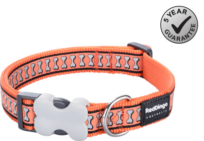 Red Dingo Reflective Bones Orange rozmiar L - obroża odblaskowa