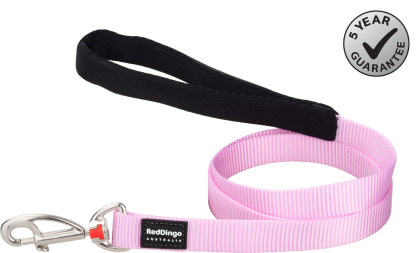 Red Dingo Fixed Lead Classic Pastel Pink rozmiar L - klasyczna smycz o długości 1,2m
