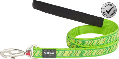 Red Dingo Fixed Lead Design Pizzaz Lime Green rozmiar M - klasyczna smycz o długości 1,2m Red Dingo Fixed Lead Design Pizzaz Lime Green rozmiar M - klasyczna smycz o długości 1,2m