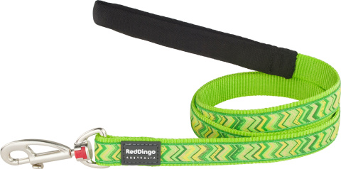 Red Dingo Fixed Lead Design Pizzaz Lime Green rozmiar M - klasyczna smycz o długości 1,2m Red Dingo Fixed Lead Design Pizzaz Lime Green rozmiar M - klasyczna smycz o długości 1,2m