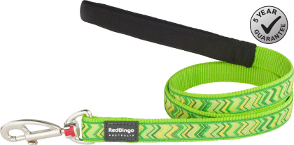Red Dingo Fixed Lead Design Pizzaz Lime Green rozmiar L - klasyczna smycz o długości 1,2m