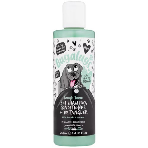 Bugalugs Tame 3in1 - szampon z odżywką i rozkołtuniacz, o zapachu awokado i kokosa - 250ml Bugalugs Tame 3in1 - szampon z odżywką i rozkołtuniacz, o zapachu awokado i kokosa - 250ml