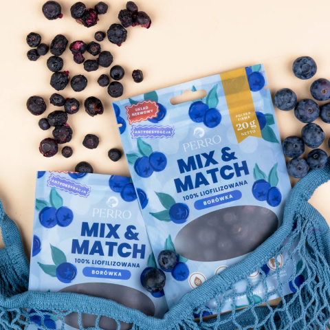 MIX & MATCH Borówka amerykańska Przysmaki liofilizowane 20g MIX & MATCH Borówka amerykańska Przysmaki liofilizowane 20g