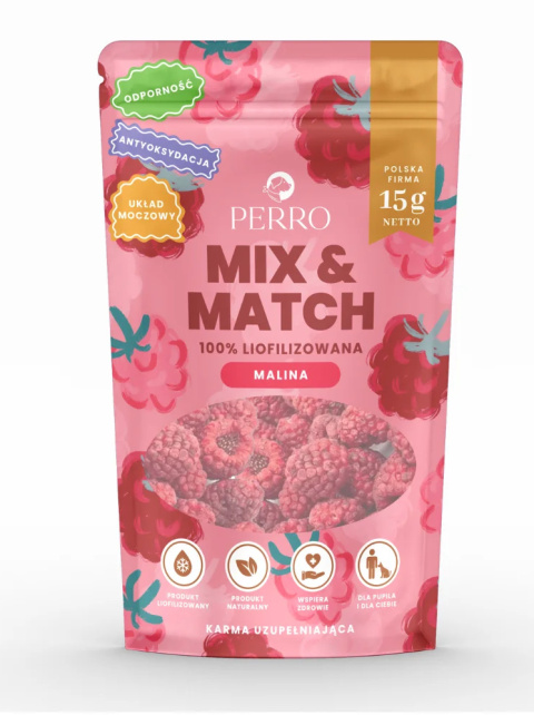 MIX & MATCH Malina Przysmaki liofilizowane 15g MIX & MATCH Malina Przysmaki liofilizowane 15g