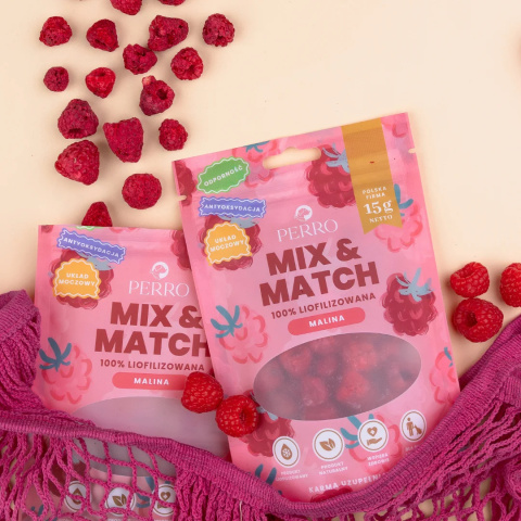 MIX & MATCH Malina Przysmaki liofilizowane 15g MIX & MATCH Malina Przysmaki liofilizowane 15g
