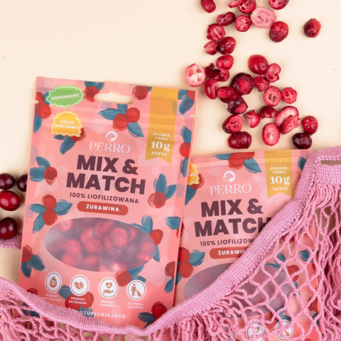 MIX & MATCH Żurawina Przysmaki liofilizowane 10g MIX & MATCH Żurawina Przysmaki liofilizowane 10g