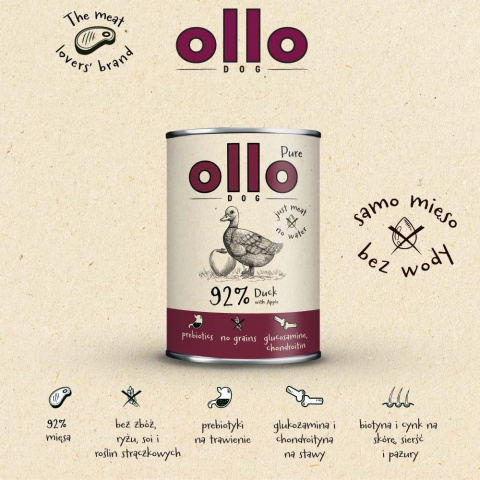 Ollo Pure Kaczka z Jabłkiem 400g Ollo Pure Kaczka z Jabłkiem 400g