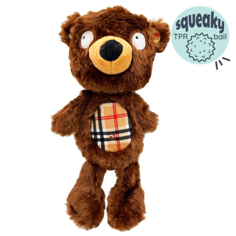 Power Plush Beary Styles Large - szeleszczący misiu z wbudowaną piłeczką i piszczałką dla dużych psów Power Plush Beary Styles Large - szeleszczący misiu z wbudowaną piłeczką i piszczałką dla dużych psów