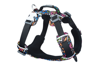 Red Dingo Sport Harness rozmiar L - lekkie szelki dla psa typu Guard - wzór Squiggles