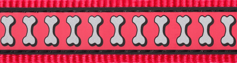 Red Dingo SuperLead Reflective Bones Red rozmiar M - odblaskowa regulowana smycz 1,1 m - 1,8 m Red Dingo SuperLead Reflective Bones Red rozmiar M - odblaskowa regulowana smycz 1,1 m - 1,8 m