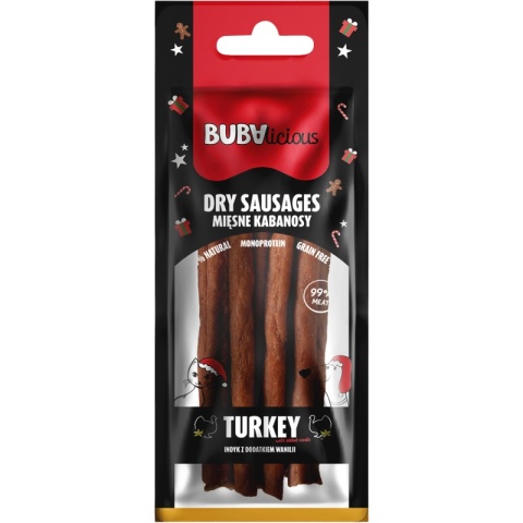 BUBAlicious More Meat XMAS kabanosy 70g indyk z dodatkiem wanilii