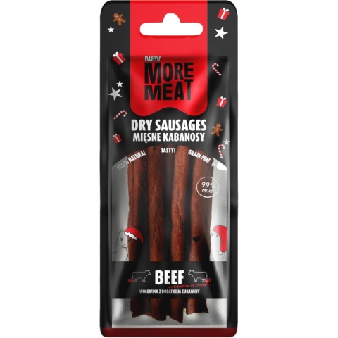 BUBAlicious More Meat XMAS kabanosy 70g wołowina z dodatkiem żurawiny