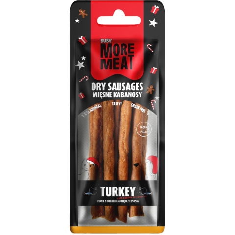 BUBAlicious More Meat XMAS kabanosy 70g indyk z dodatkiem oleju z łososia