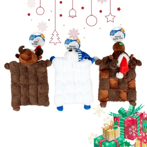 Duvo+ Zabawka Pluszowa dla Psa z piszczałkami – Miś polarny, 32 cm