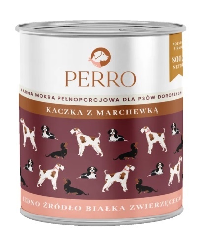 Karma mokra Kaczka z marchewką – monobiałkowa formuła dla psów dorosłych 400g