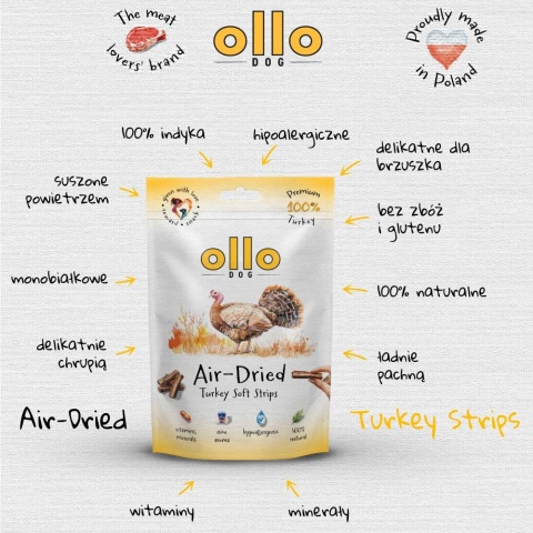 Ollo Turkey - naturalne przysmaki z indyka dla psa  80g