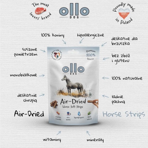 Ollo Horse Strips - naturalne przysmaki z koniny dla psa  80g