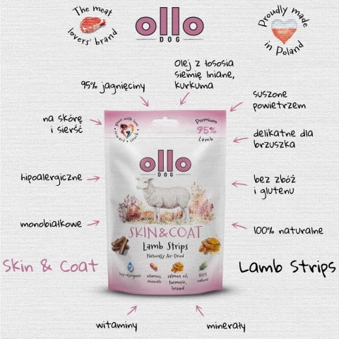 Ollo Skin & Coat - lśniąca sierść - przysmaki funkcyjne dla psa z jagnięciny