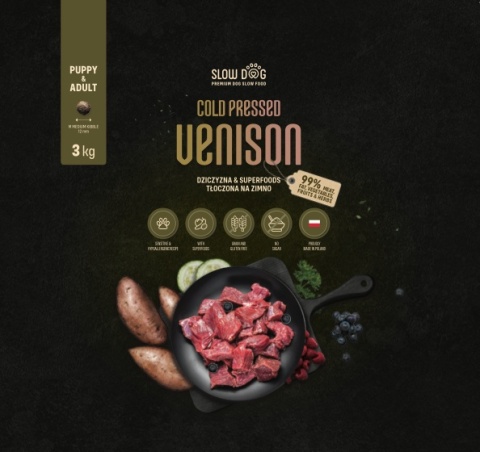 Slow Dog Dziczyzna & Superfoods 9kg KARMA TŁOCZONA NA ZIMNO
