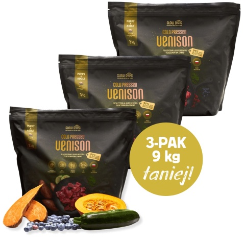Slow Dog Dziczyzna & Superfoods 9kg KARMA TŁOCZONA NA ZIMNO