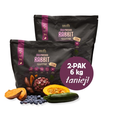 Slow Dog Królik & Superfoods 6kg KARMA TŁOCZONA NA ZIMNO
