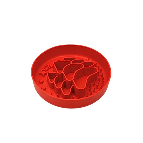 Slow Fiboowl XMAS - miska spowalniająca jedzenie - czerwona