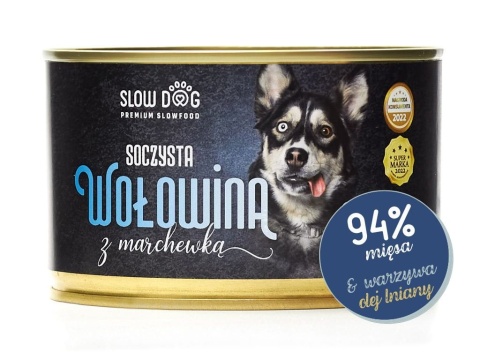 Soczysta wołowina z marchewką - 94% mięsa - Mokra karma dla psa