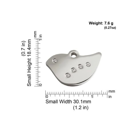 Diamante ID Tag z grawerem Bird