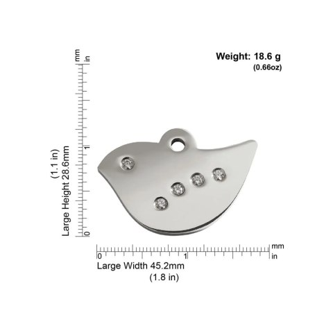 Diamante ID Tag z grawerem Bird