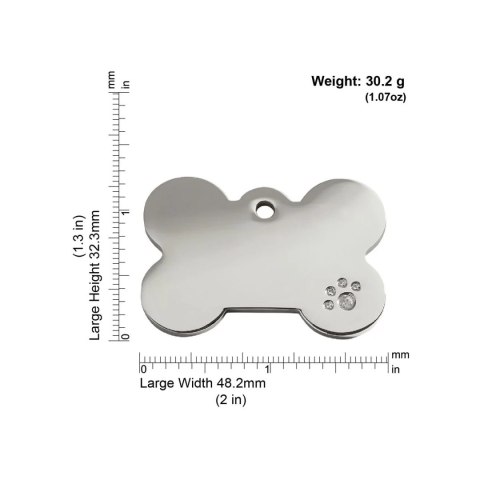 Diamante ID Tag z grawerem Bone
