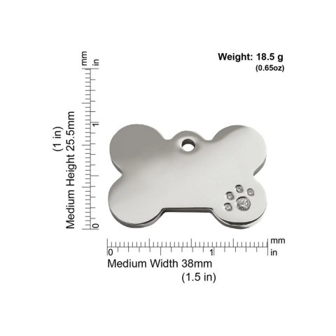 Diamante ID Tag z grawerem Bone