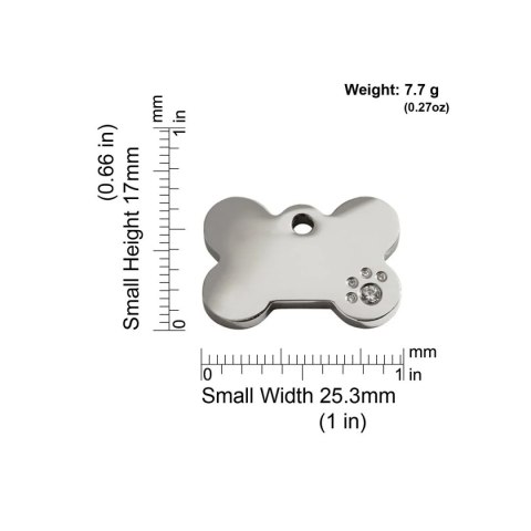 Diamante ID Tag z grawerem Bone