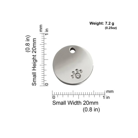 Diamante ID Tag z grawerem Circle