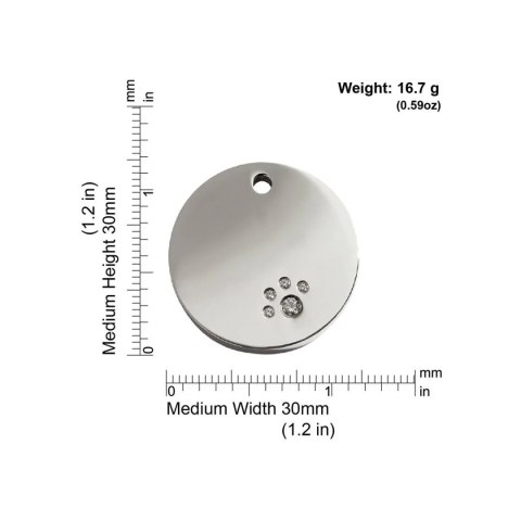 Diamante ID Tag z grawerem Circle