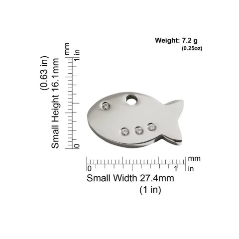 Diamante ID Tag z grawerem Fish