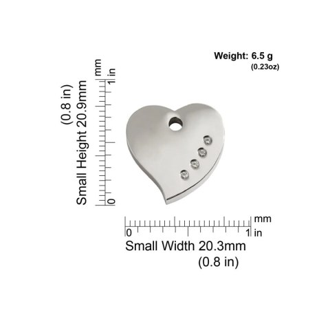 Diamante ID Tag z grawerem Heart