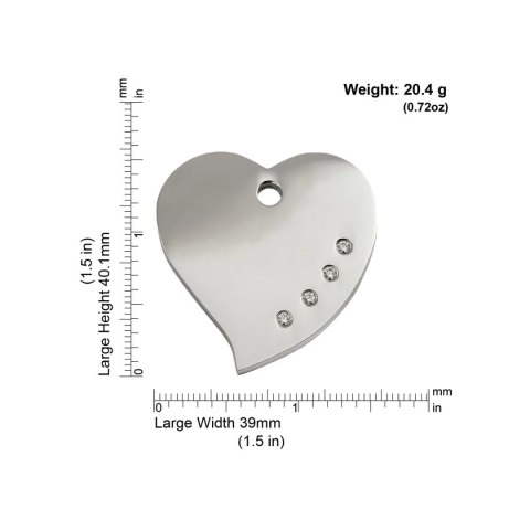 Diamante ID Tag z grawerem Heart