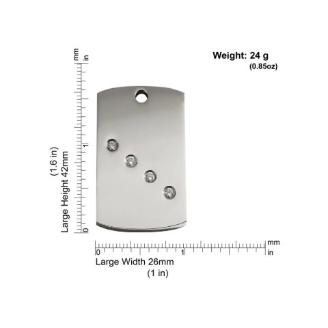 Diamante ID Tag z grawerem Rectangle