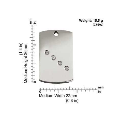 Diamante ID Tag z grawerem Rectangle