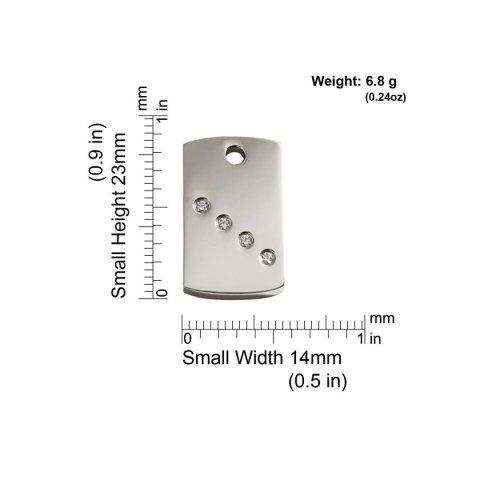 Diamante ID Tag z grawerem Rectangle