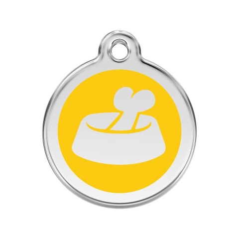 ID Tag z grawerem Bone in Bowl Yellow
